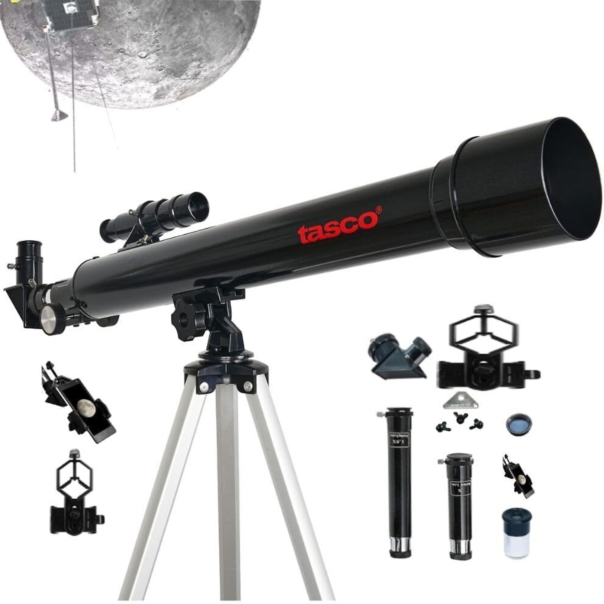 Tasco Spacestation 600 x 50mm Refractor Telescope, 50mm Aperture, 600mm Focal Length, Adjustable Tripod, Model# T60050W